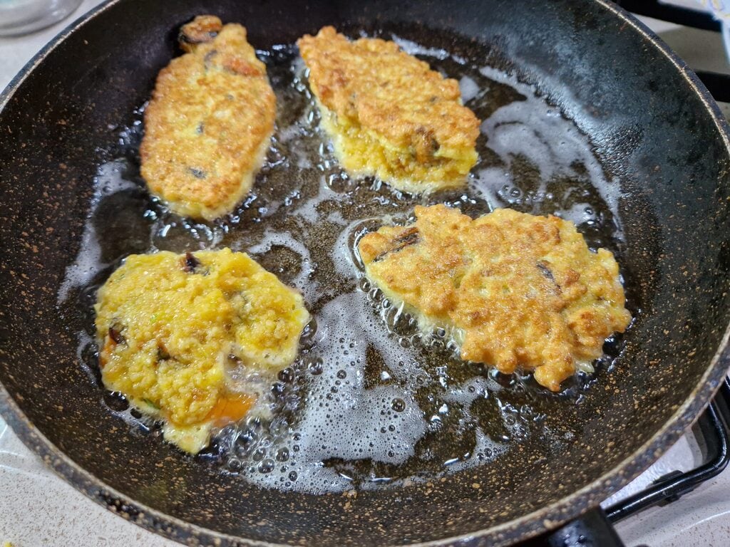 Die Muschel- und Garnelenpfannkuchen