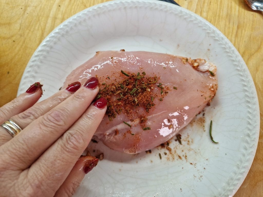 Der geröstete Hähnchenschinken