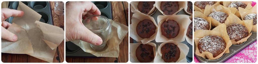 Schokoladenmuffins mit Schokotropfen