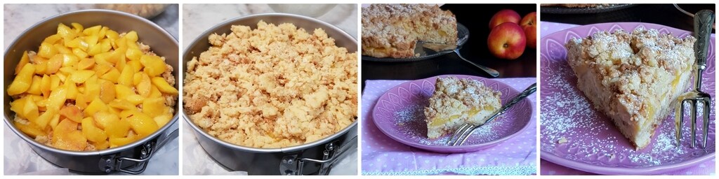 streuselkuchen mit pfirsichen und amaretti