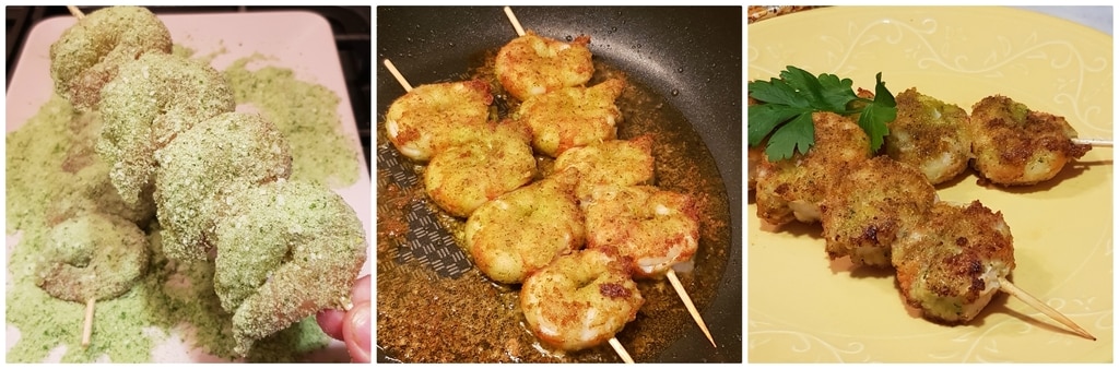 panierte Garnelenspieße