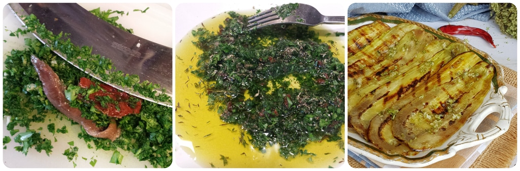 gegrillte und gewürzte Auberginen