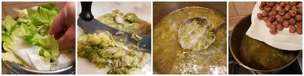 Endivien- und Fleischbällchensuppe