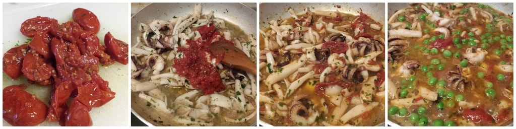 Buridda von Tintenfischen und Erbsen