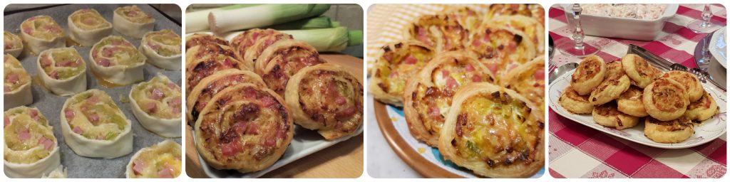 lauchröllchen und emmentaler