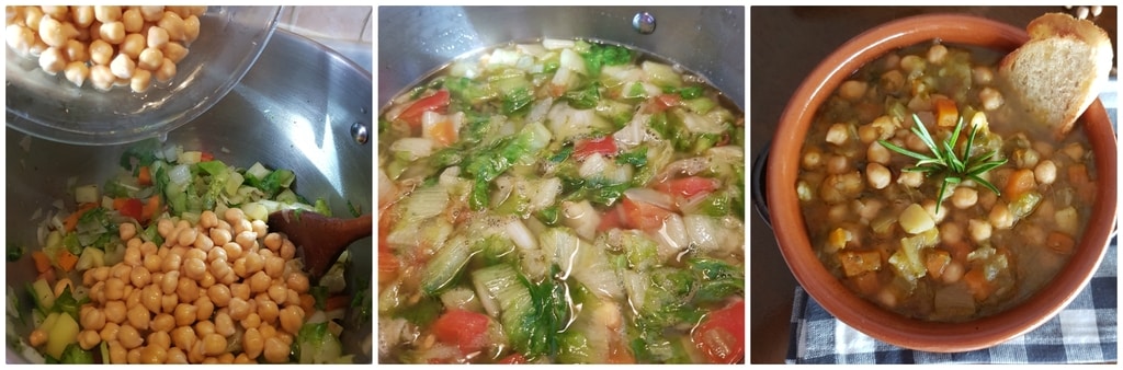 dicke Suppe mit Kichererbsen und Endivie