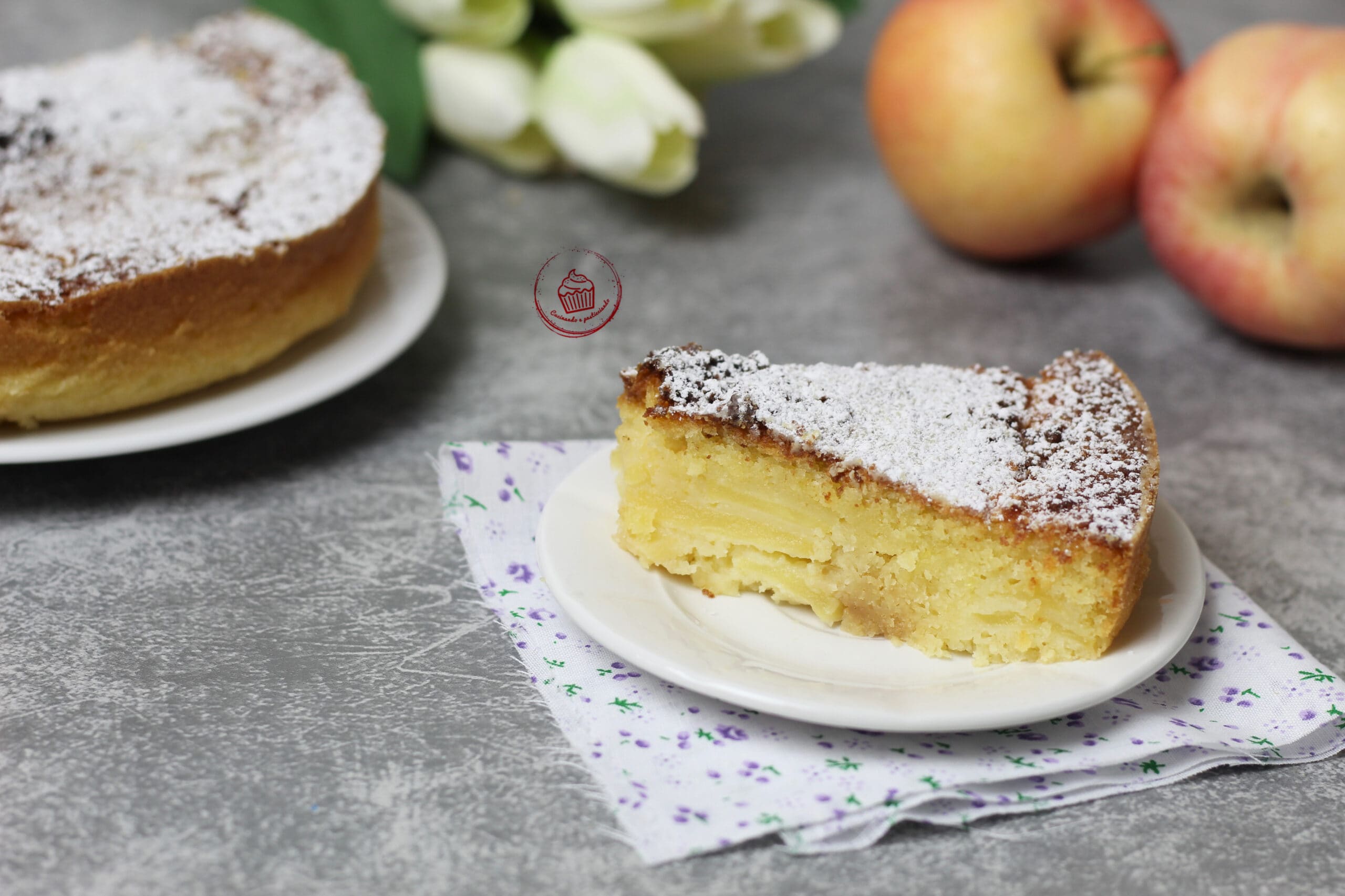 Cremiger Apfelkuchen in der Heißluftfritteuse gebacken