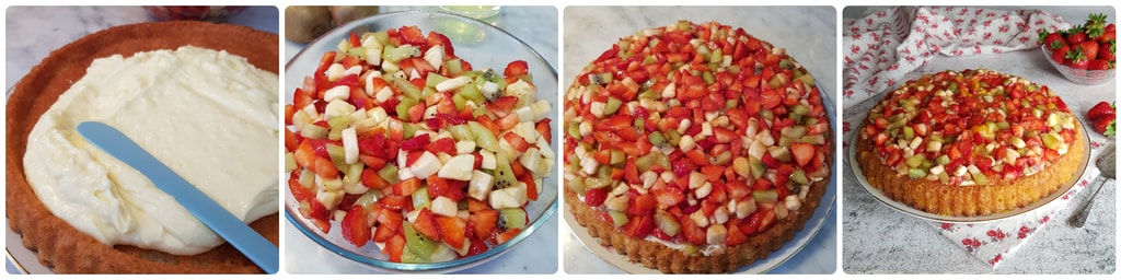 weicher Obsttorte mit Obstsalat