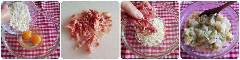 herzhafte Torte mit Lauch, Kartoffeln und Speck