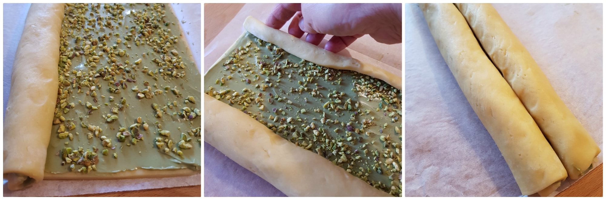 Mit Kakao kalten Kuchen bestreuen