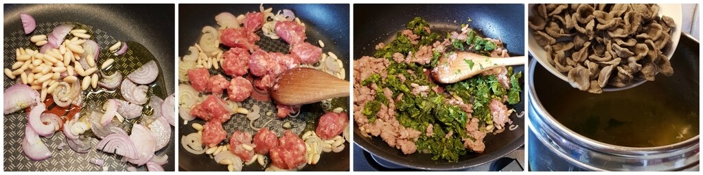 orecchiette aus geröstetem Weizen