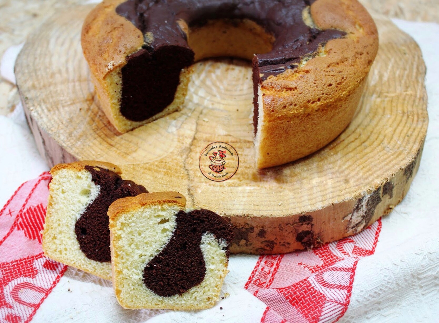 Zweifarbiger Marmorkuchen