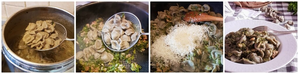 orecchiette aus geröstetem Weizen