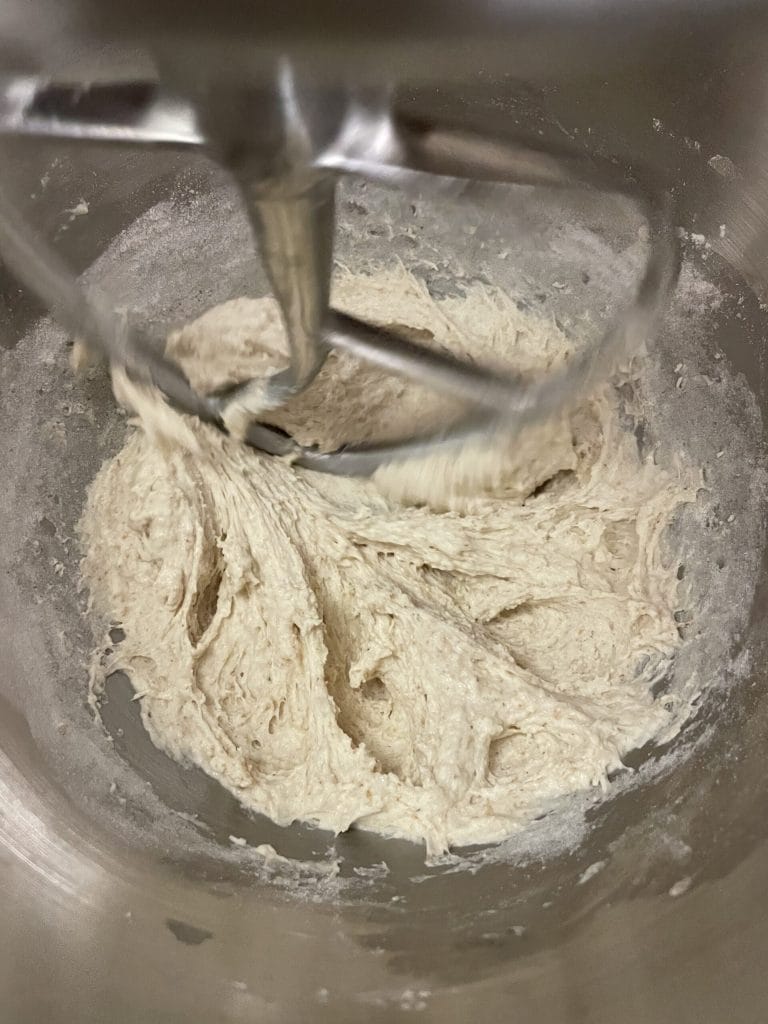 Teig weißer Parigina mit Sauerteig