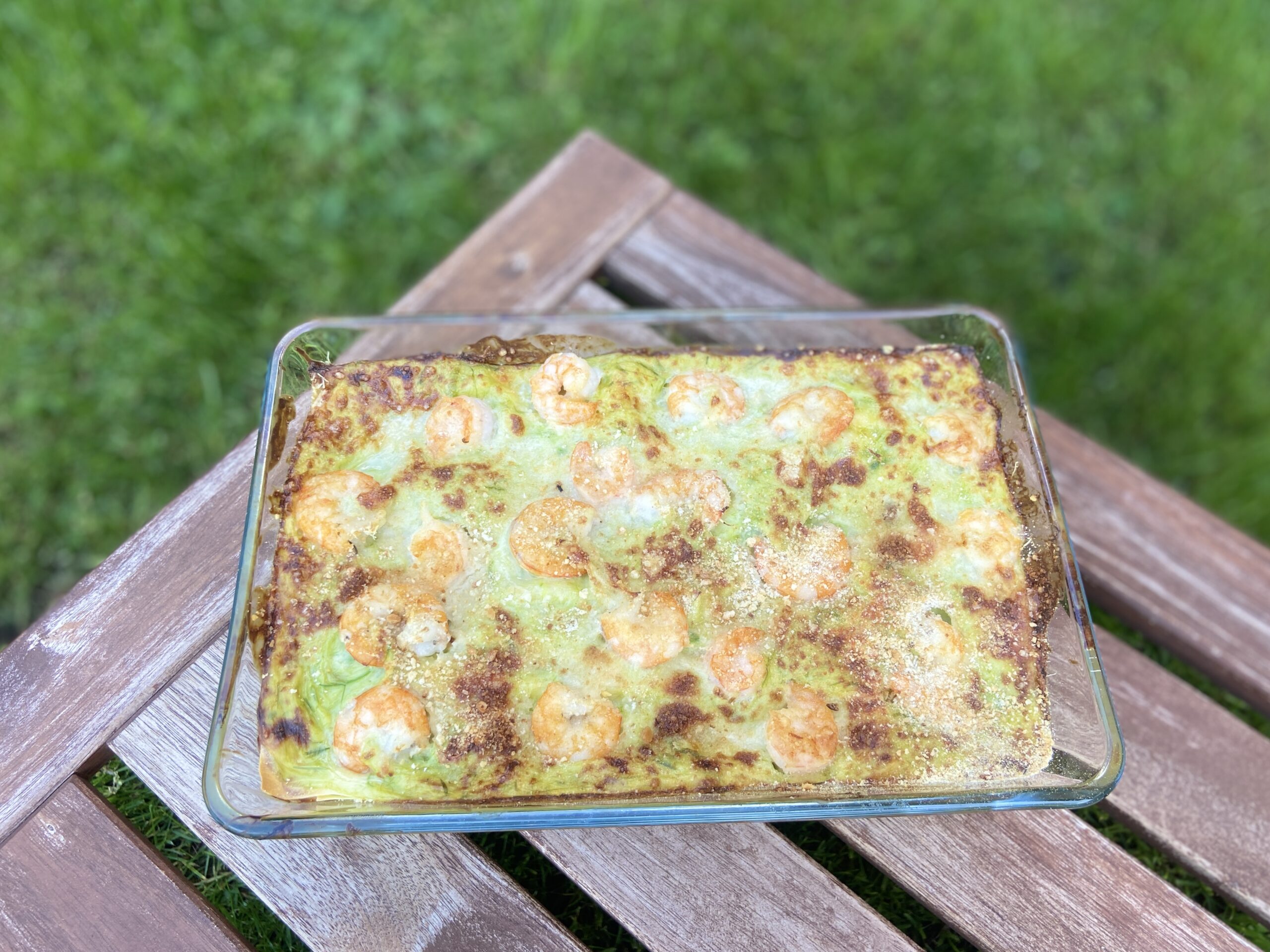 Lasagne mit Garnelen und Spargel