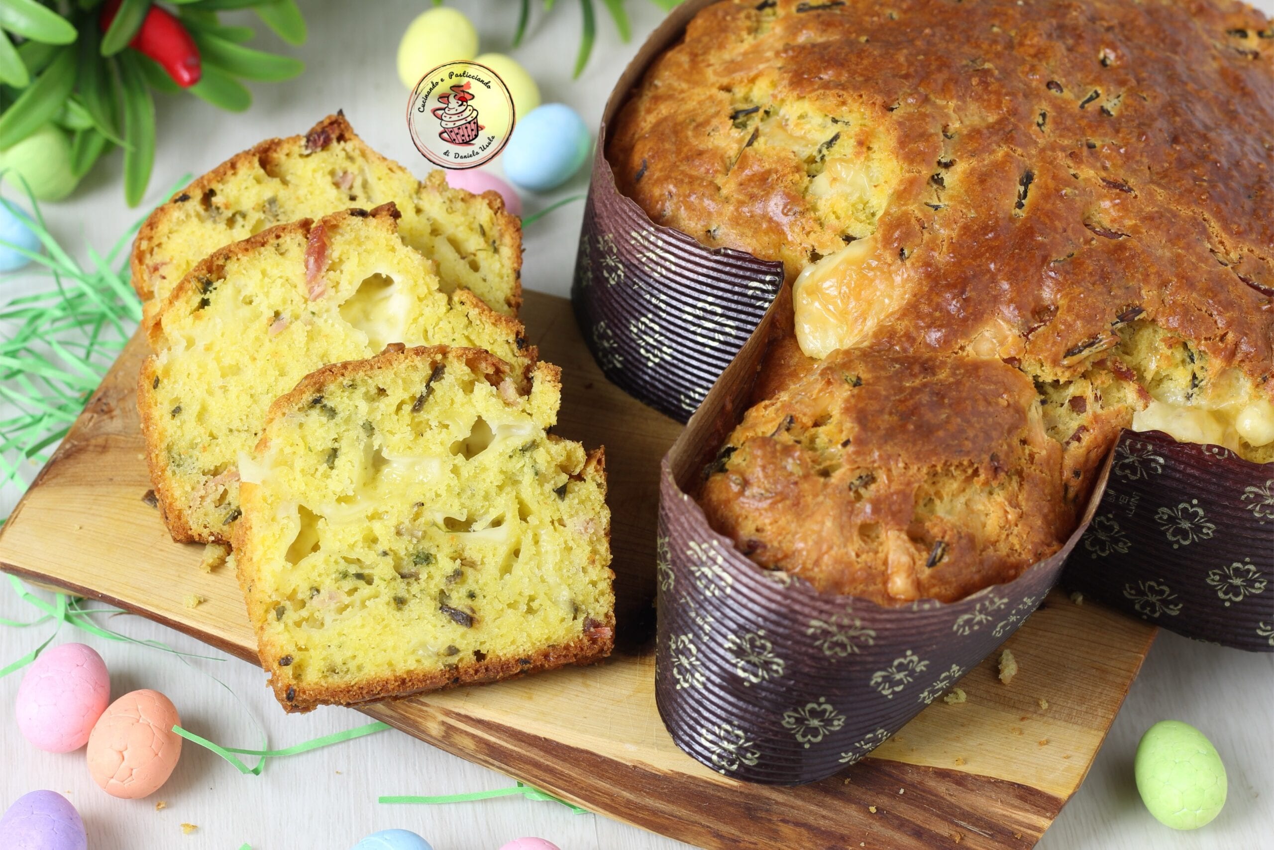 Herzhafter Colomba mit Spargel und Speck