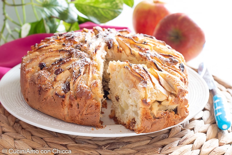 Apfel-Rosinen-Kuchen, Rezept mit und ohne Heißluftfritteuse
