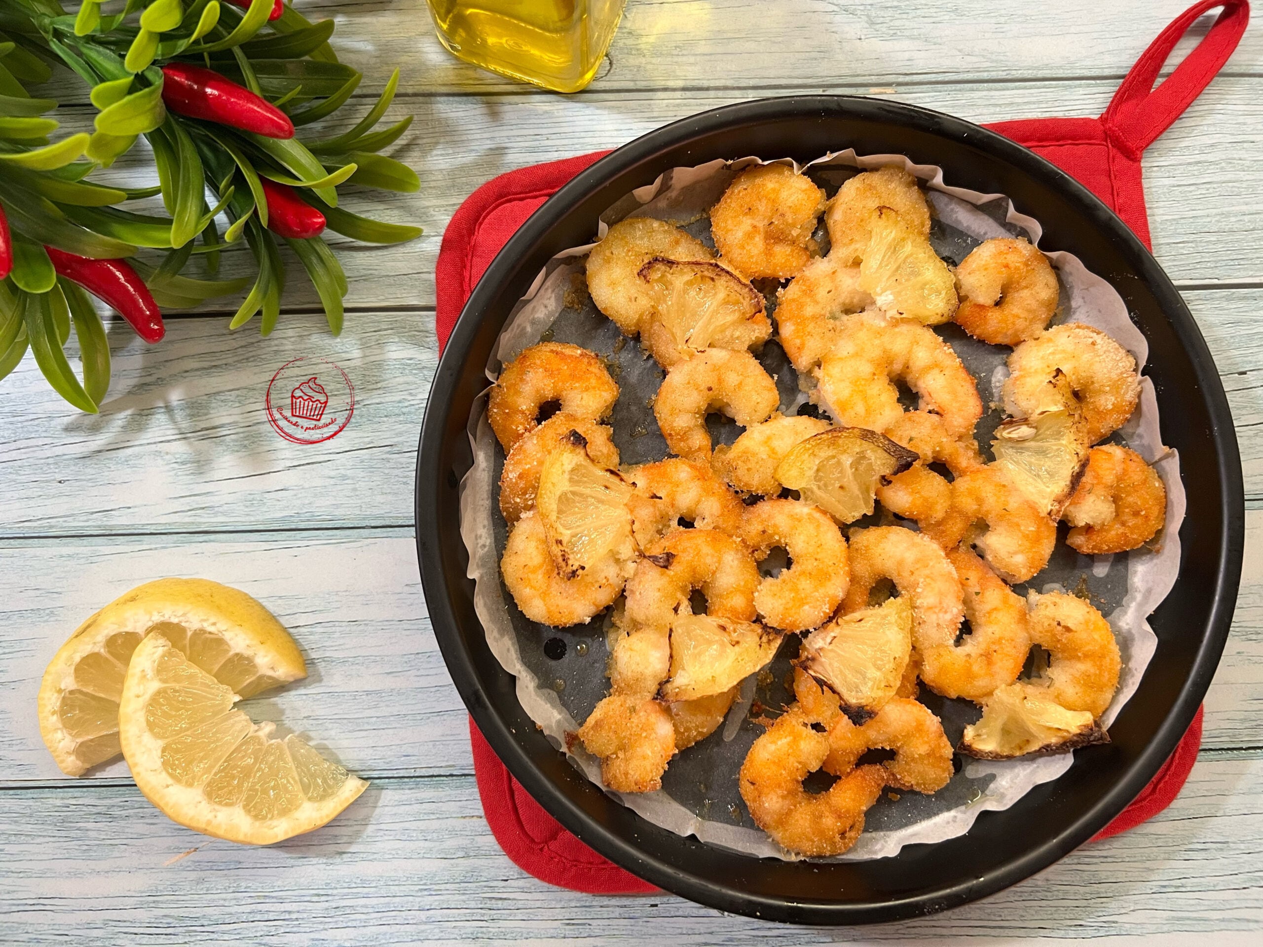 Garnelen überbacken in der Heißluftfritteuse