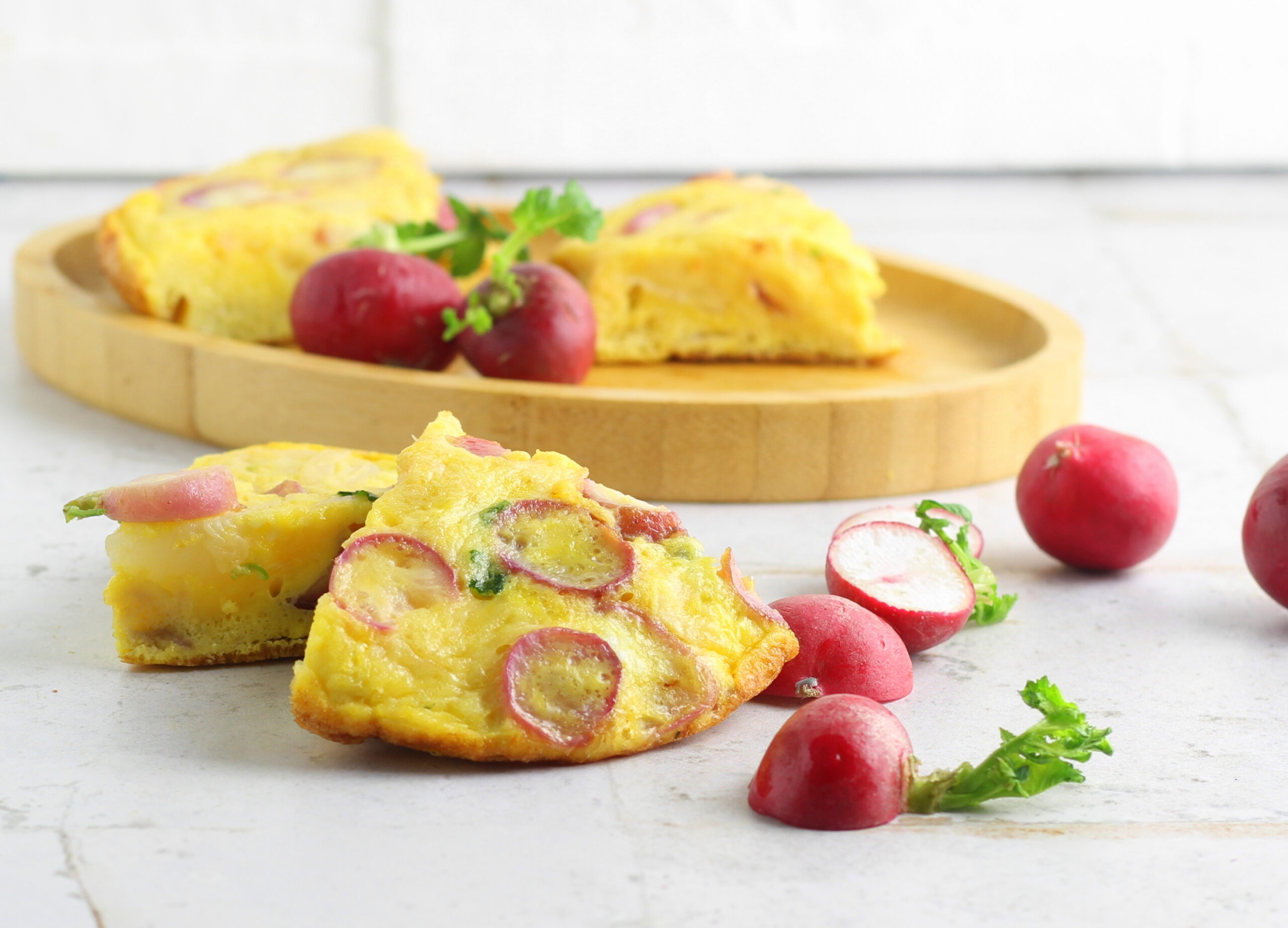 Rettich- und Zwiebelomelett