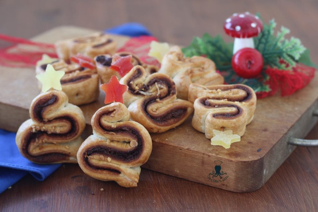 Blätterteigbäumchen mit Nutella in der Heißluftfritteuse
