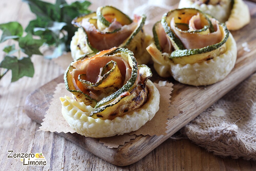 Blätterteigrosen mit Zucchini
