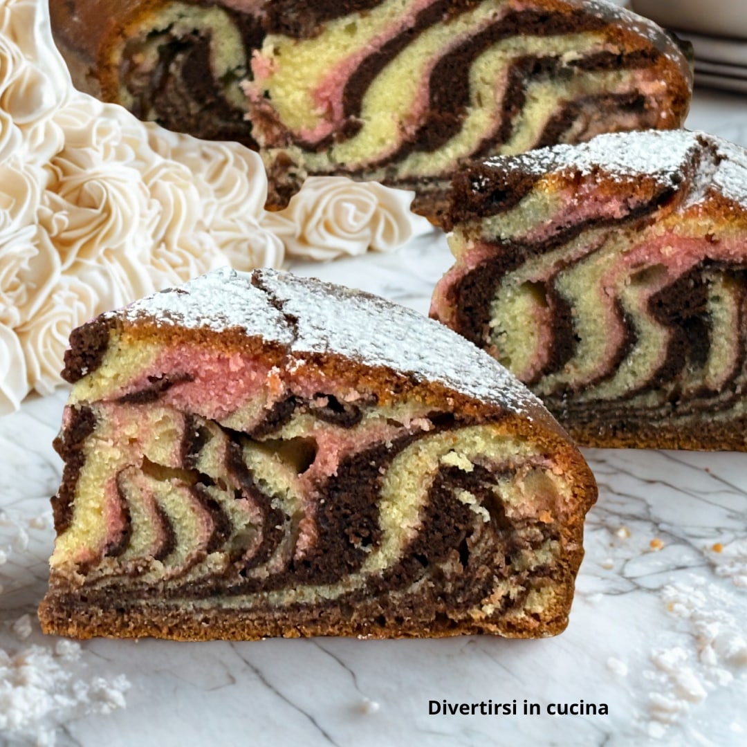 Bunter Zebrakuchen