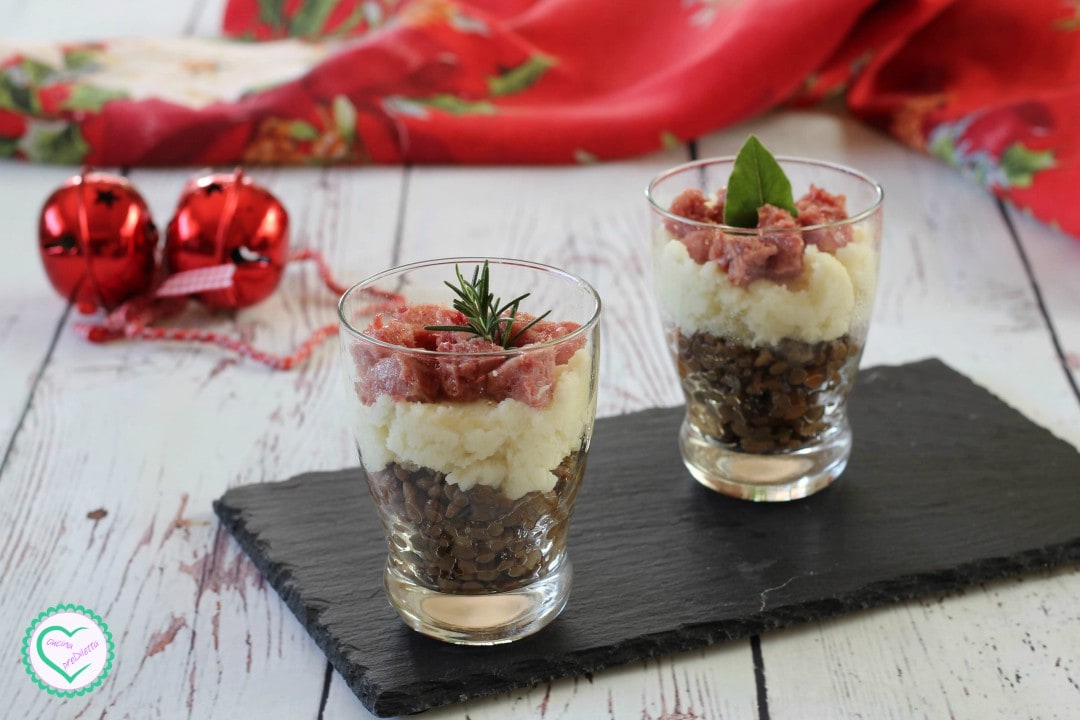 Cotechino im Glas mit Linsen