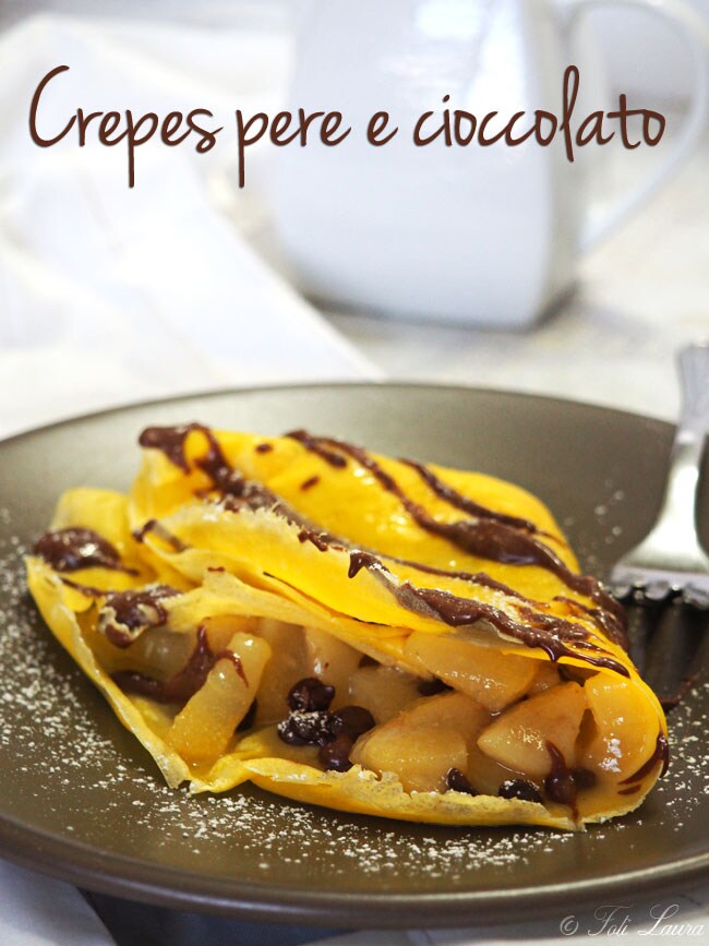 Crêpes mit Birnen und Schokolade