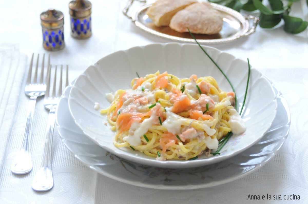 Tagliolini mit Lachs und Béchamel