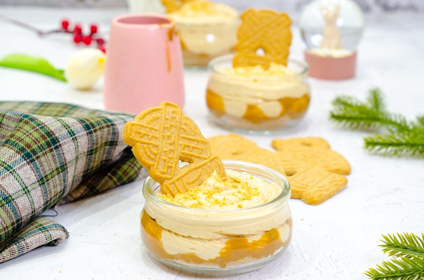 Becher mit Speculoos-Creme, ein Dessert im Glas mit nur 4 Zutaten!