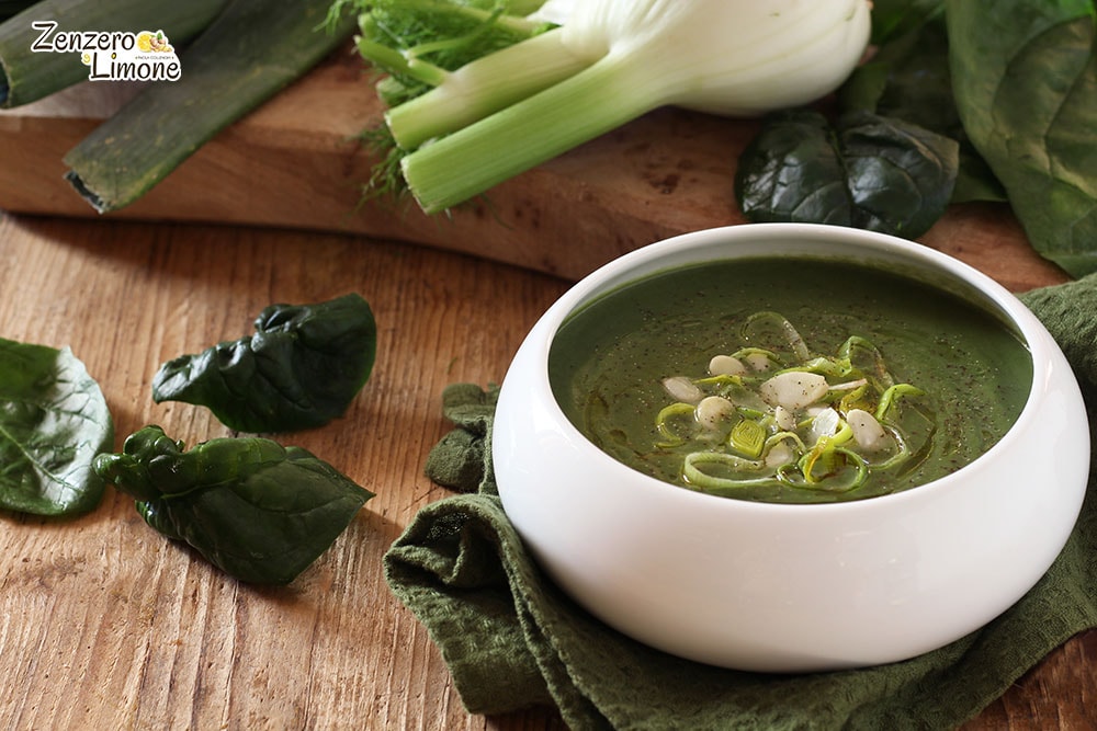 Fenchel-, Lauch- und Spinatcreme