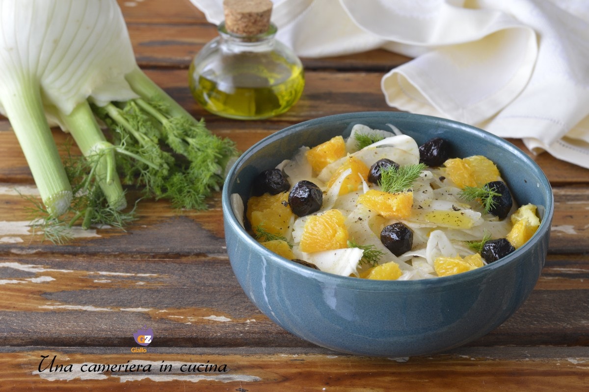 Fenchelsalat mit Orangen und schwarzen Oliven