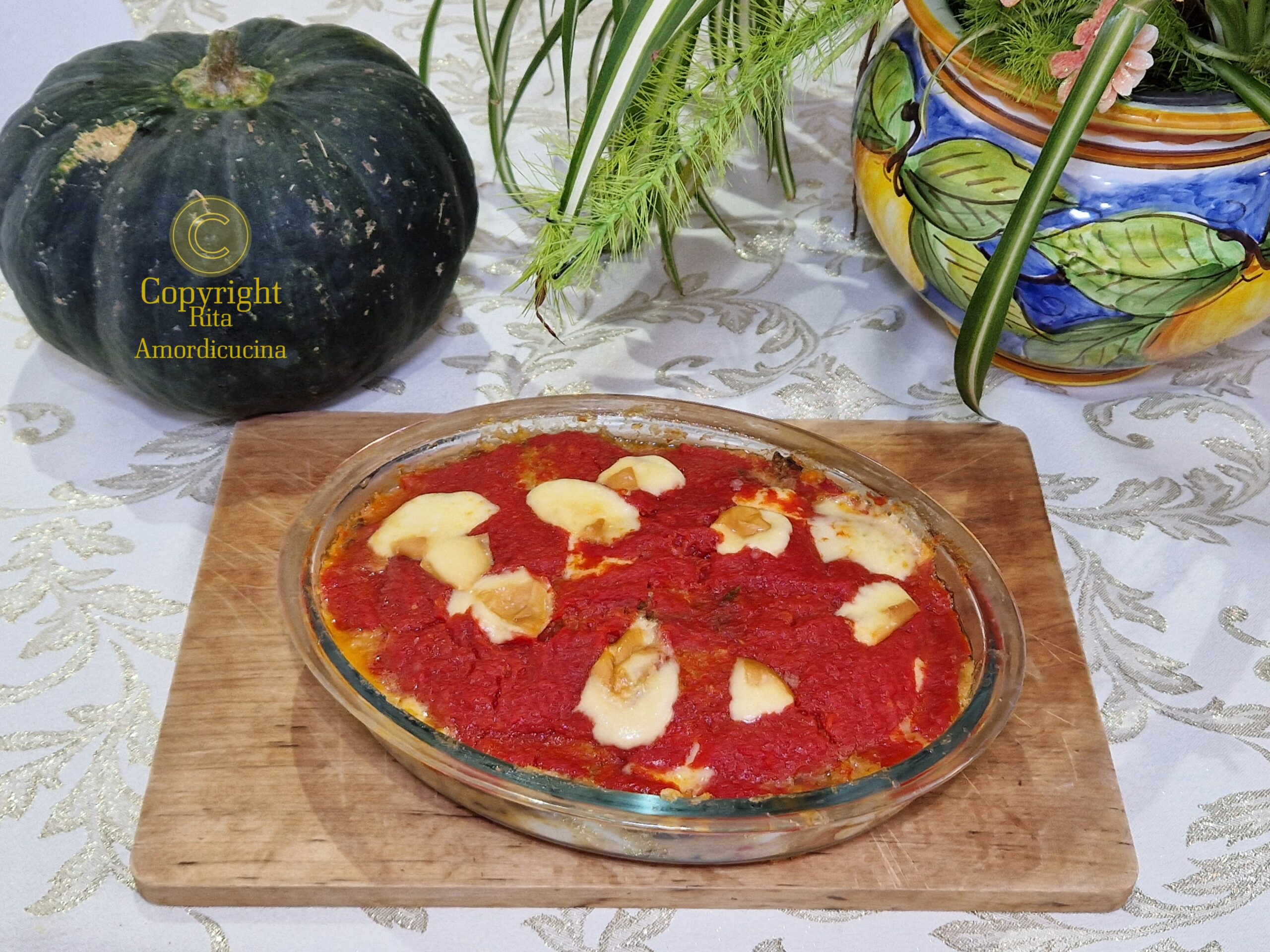 Die Parmigiana mit Pleurotus-Pilzen