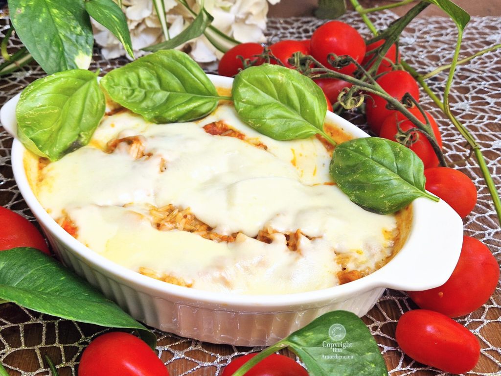 Reisauflauf in der Mikrowelle