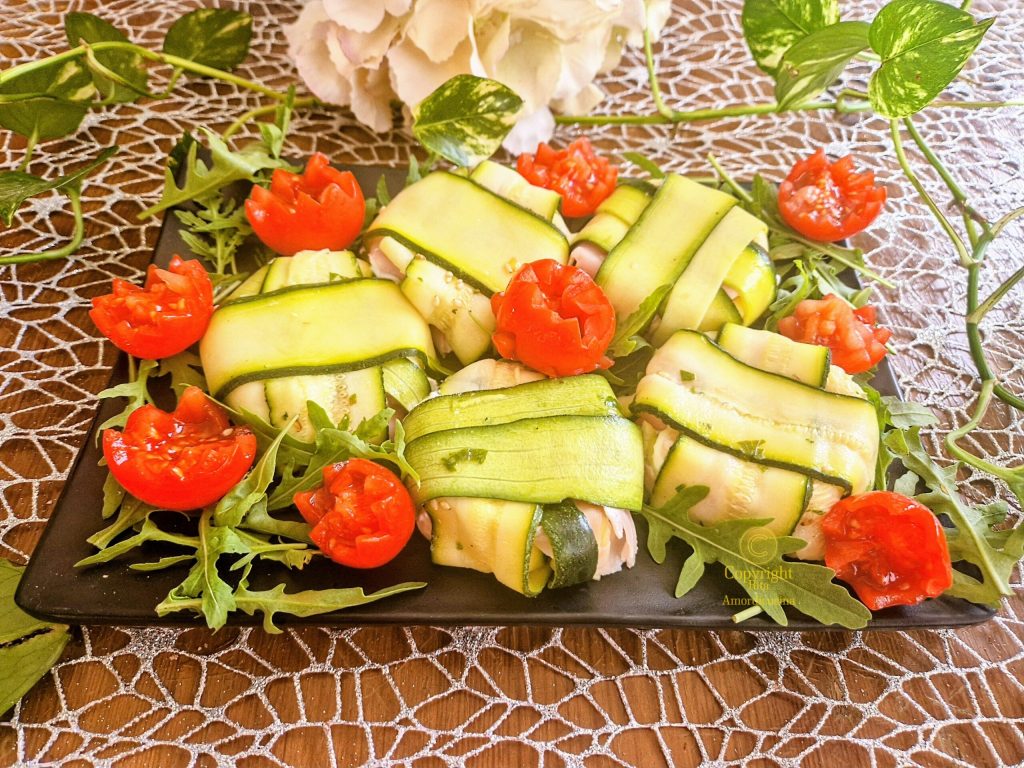 Die gefüllten Zucchinipäckchen