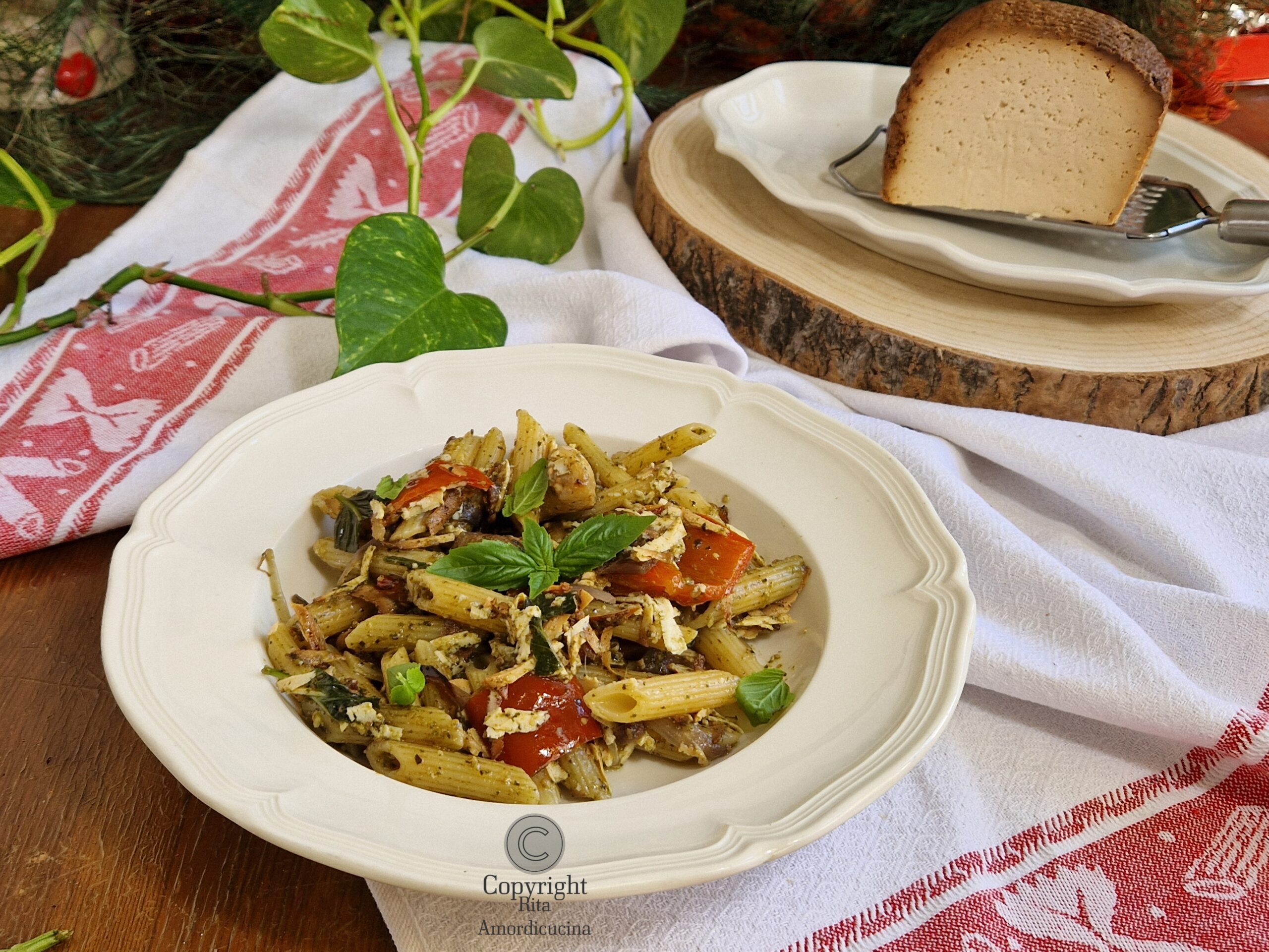Pasta mit Gemüse, Pesto und sizilianischem Ricotta