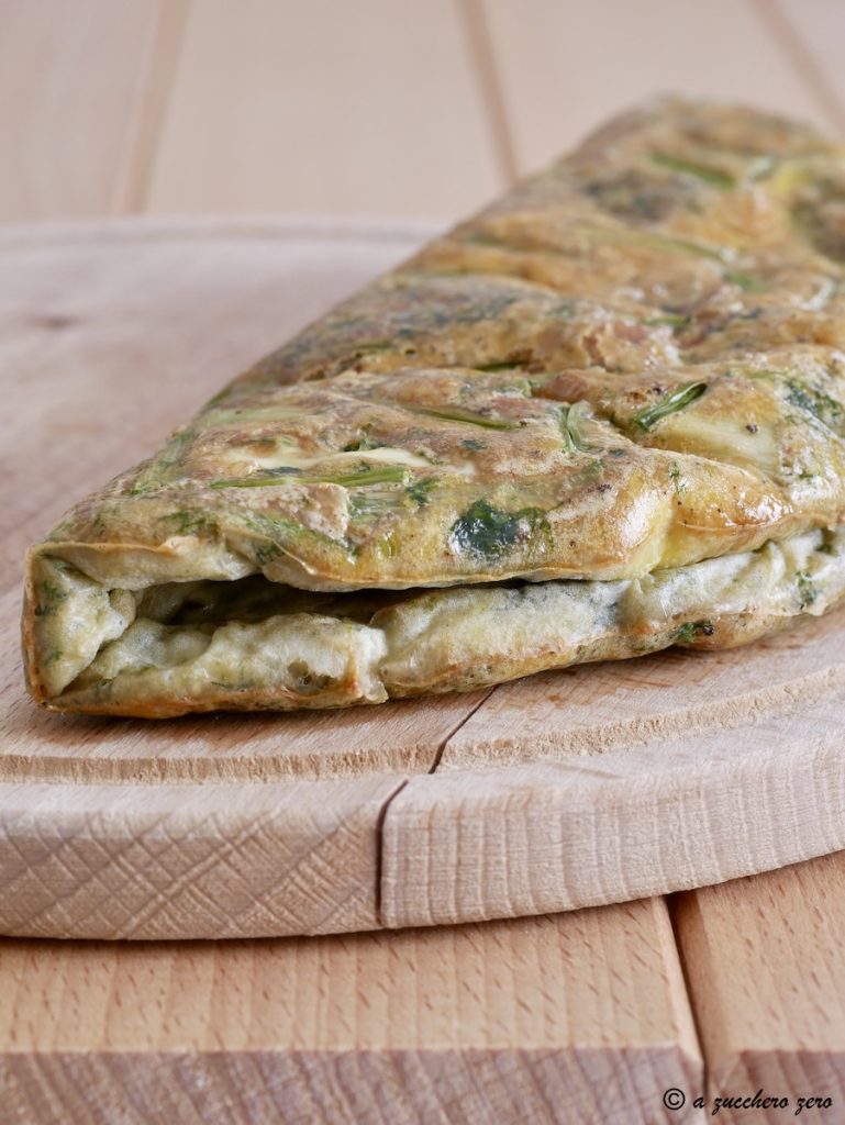Omelett mit wildem Fenchel ohne Öl gebacken