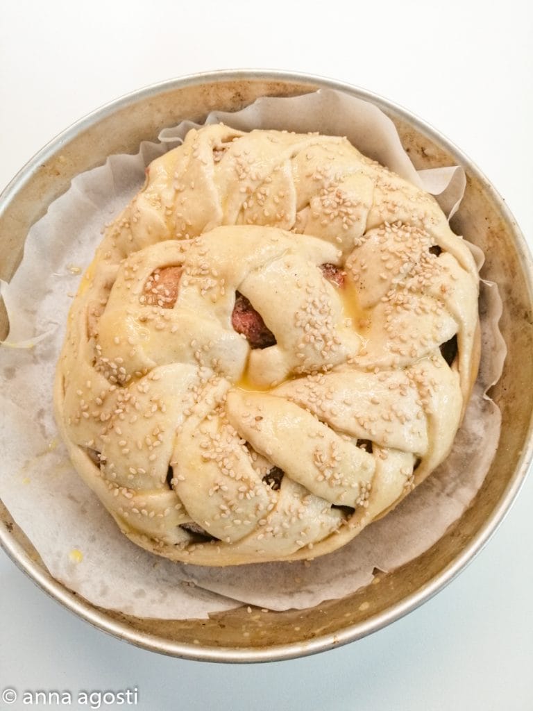 Gefülltes Fleischbrot Zopf