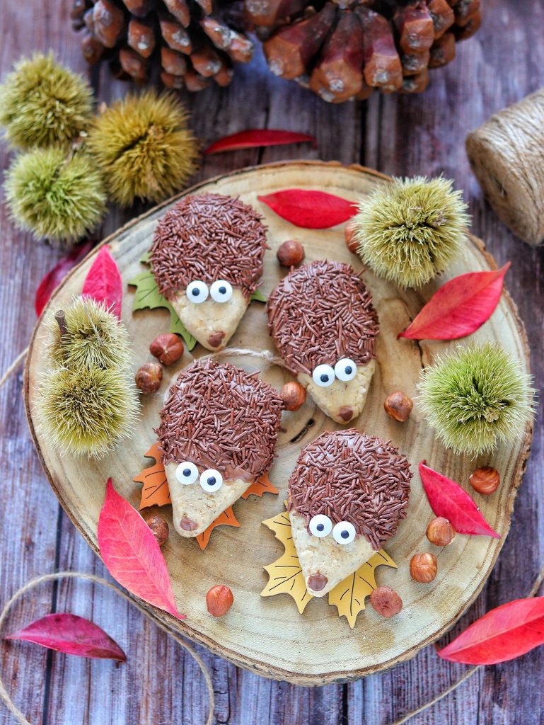 Haselnuss-Mürbeteig-Igel