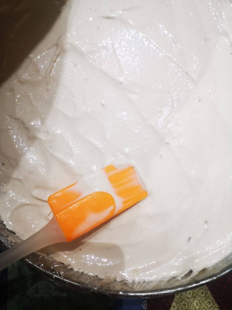 Die Kokos- und Zartbitterschokolade-Cheesecake