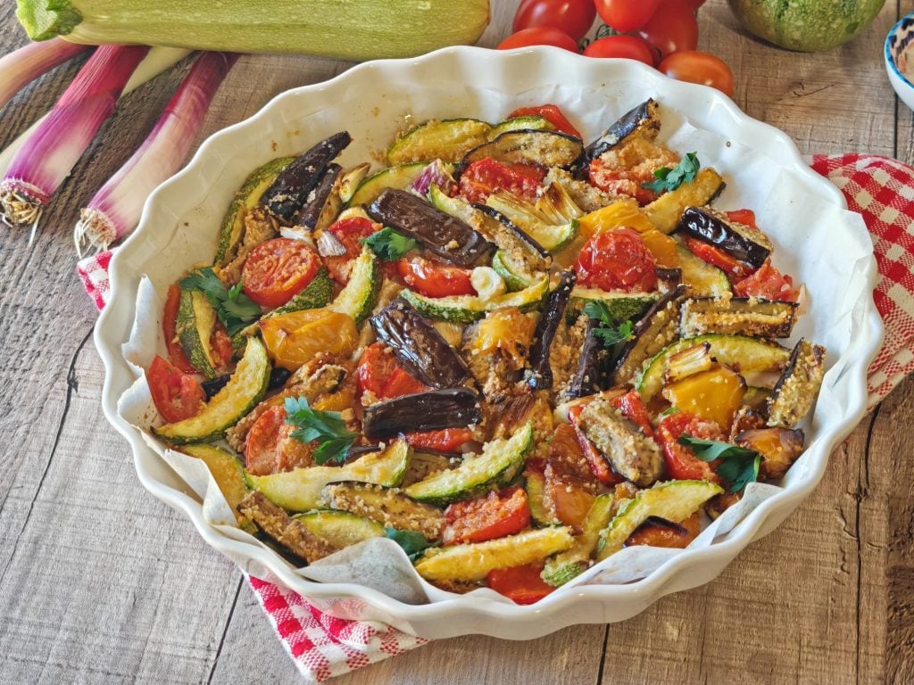 Überbackene Paprika, Auberginen und Zucchini