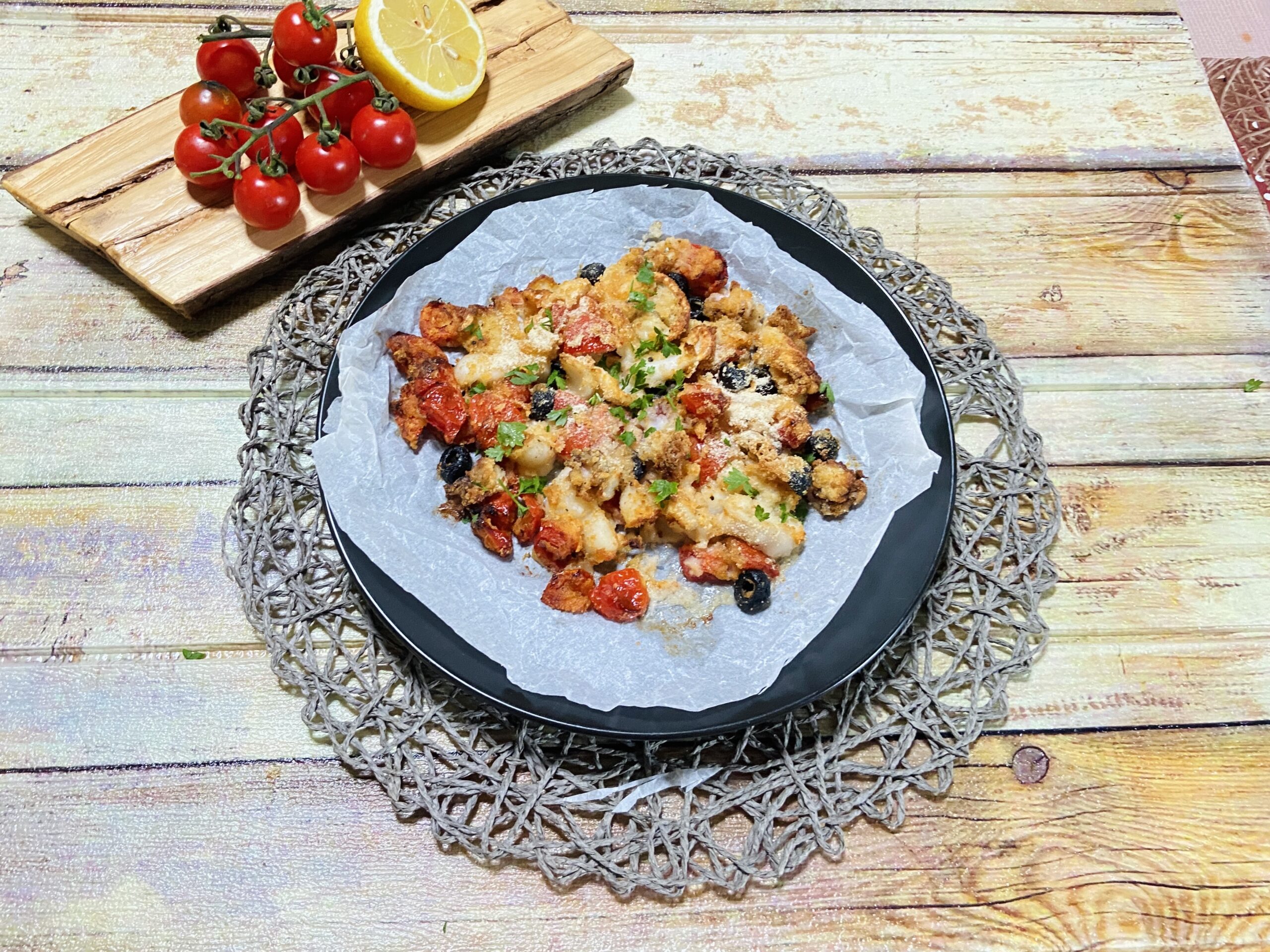 Mediterrane Tintenfische in der Heißluftfritteuse