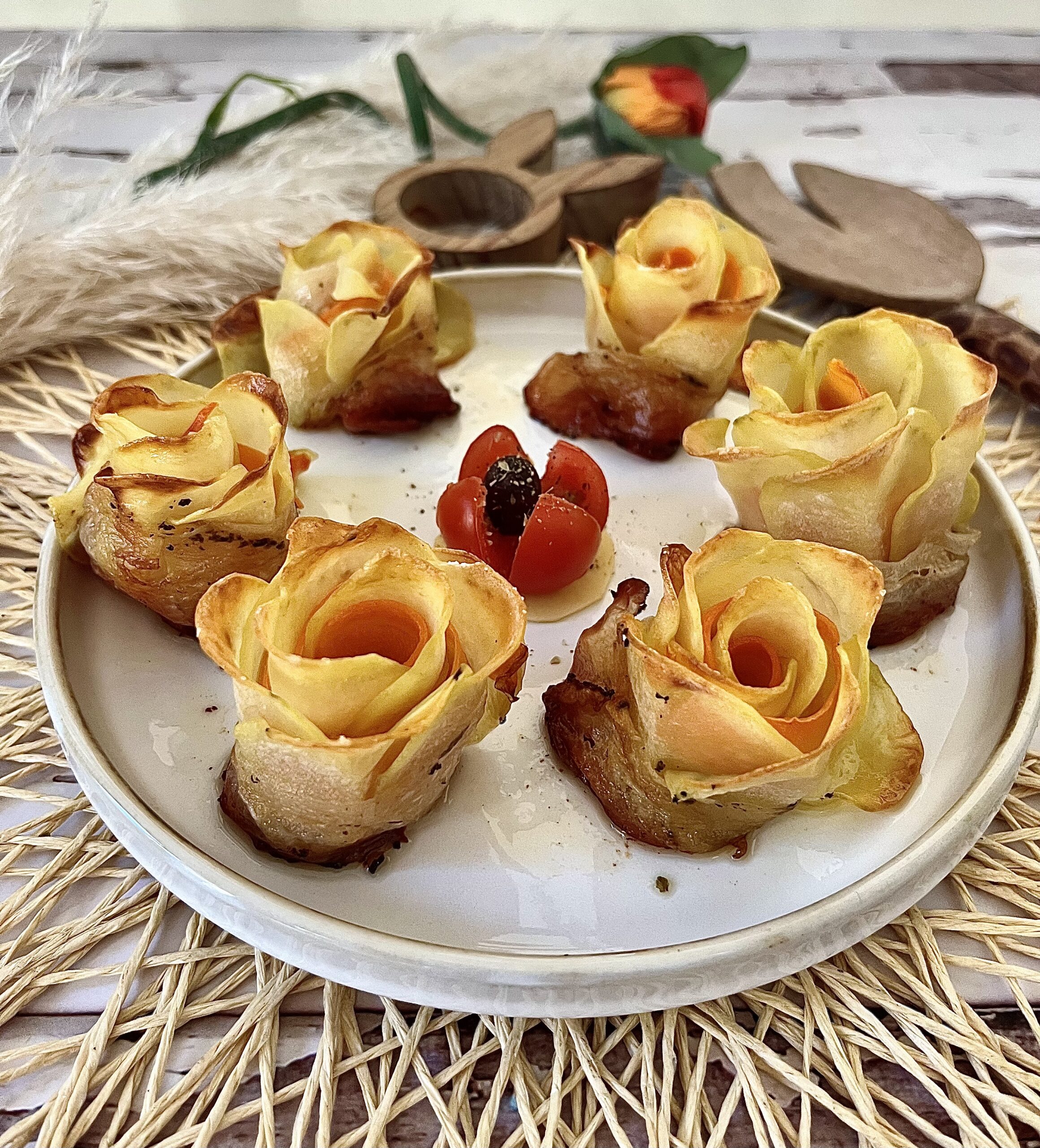 Kartoffel-Möhren-Rosen und Speck