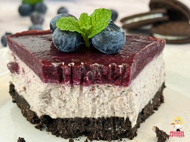 OREO-KÄSEKUCHEN mit HEIDELBEEREN