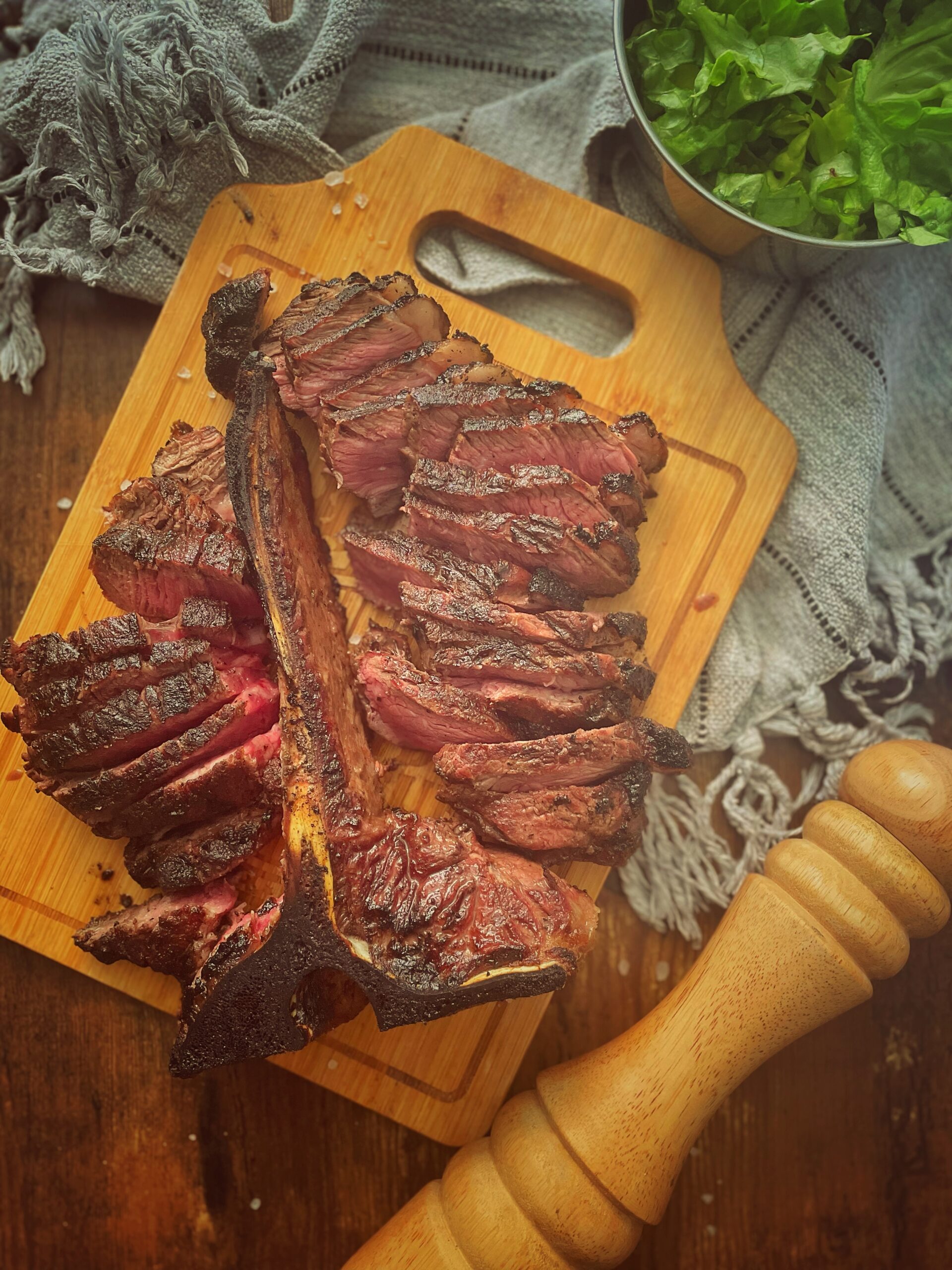 Porterhouse, Caveman Style zubereitet