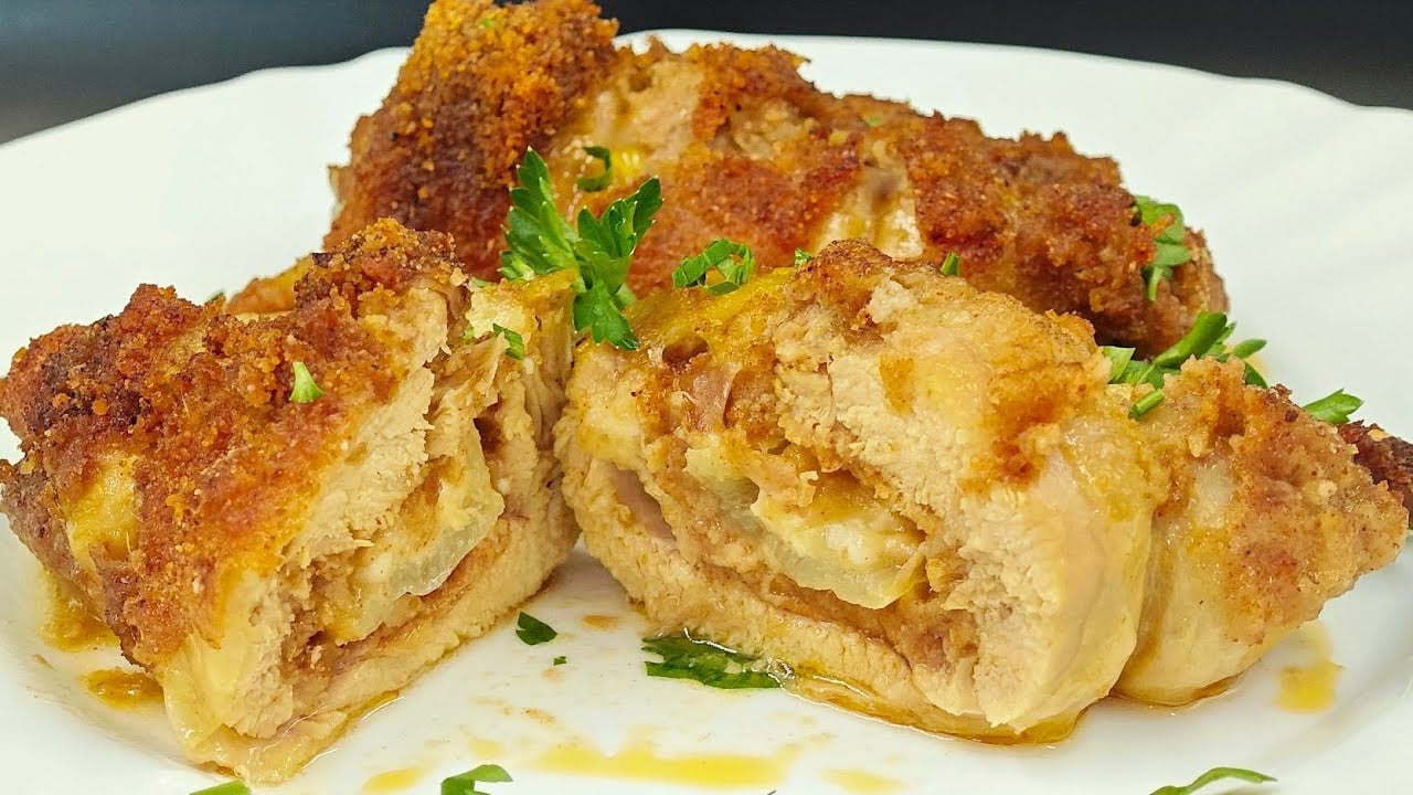 Gefüllte Hähnchenröllchen