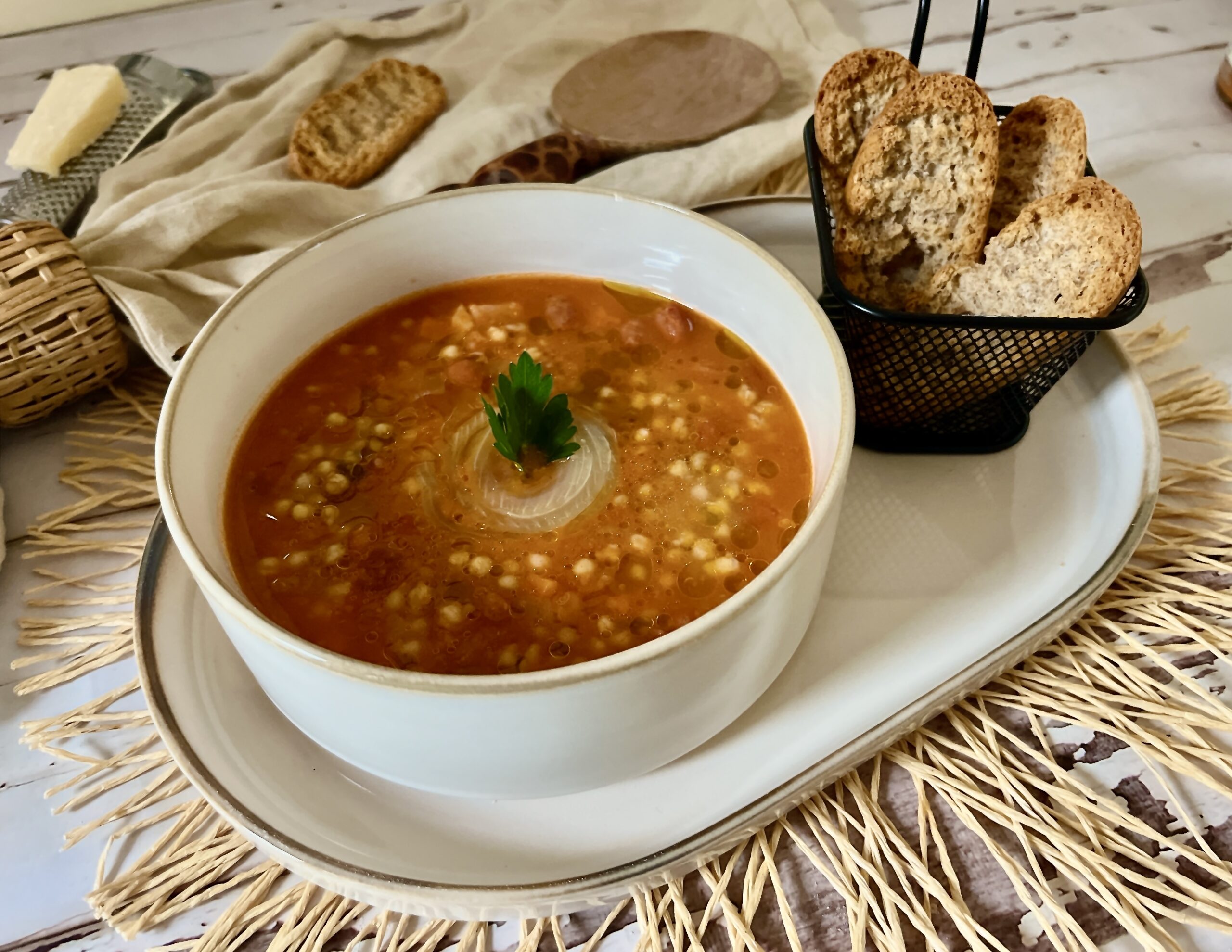 Quinoa- und Weizensuppe