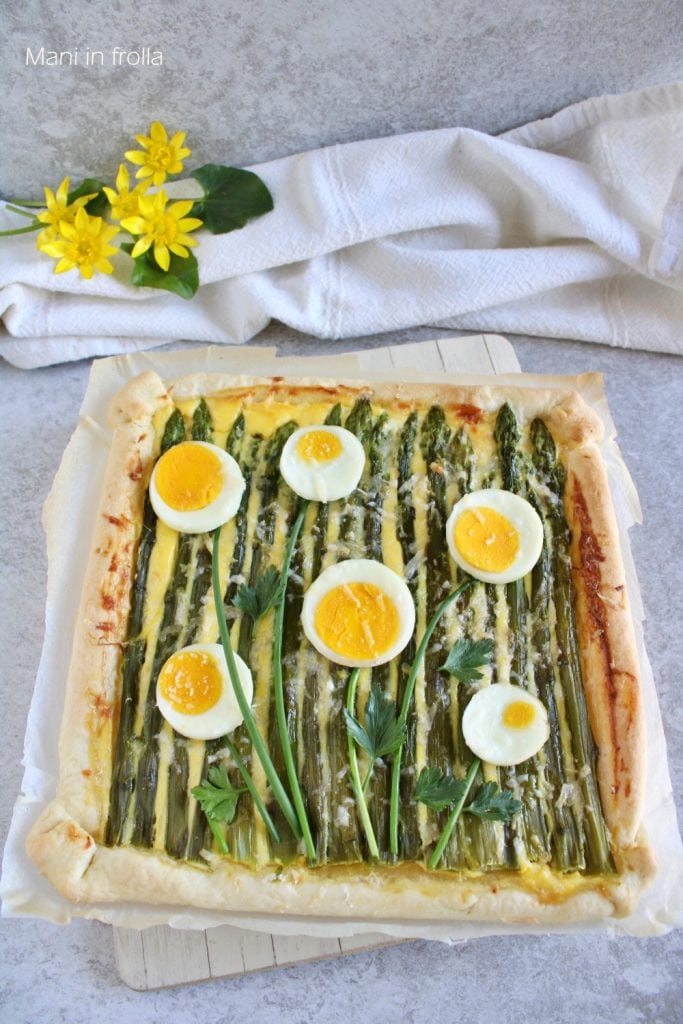 Herzhafte Torte mit Spargel und Eiern