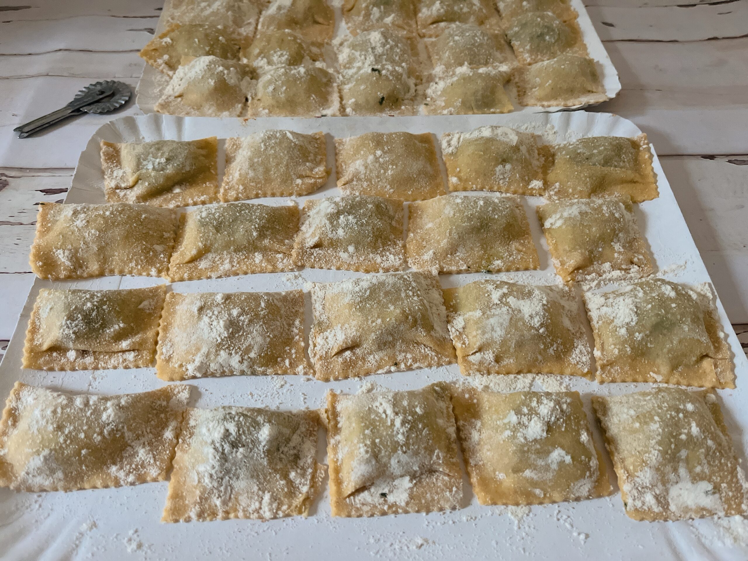 Ravioli mit Fleisch und Gemüse