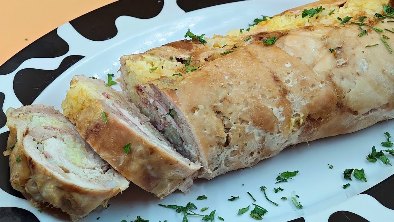 Hähnchen- und Reisrolle
